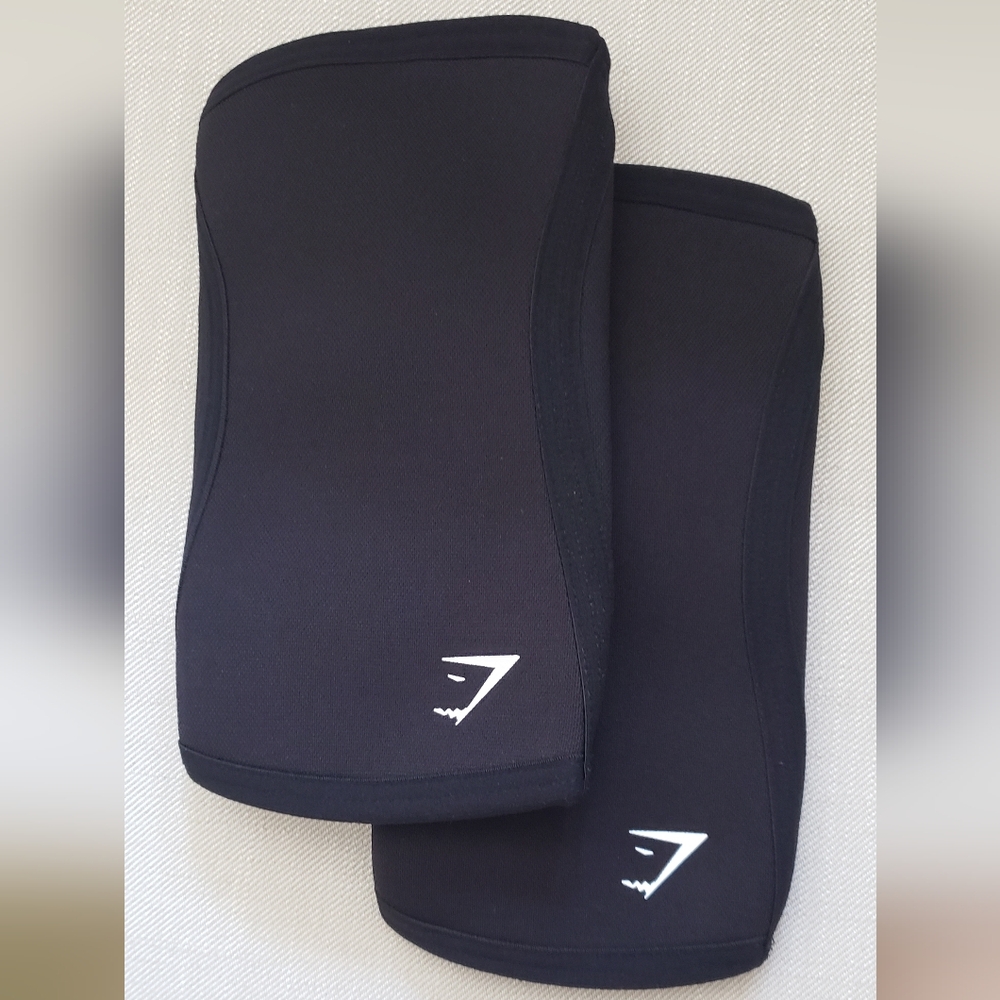 Gymshark Black Compression Knee/Elbow Sleeves with White Logo